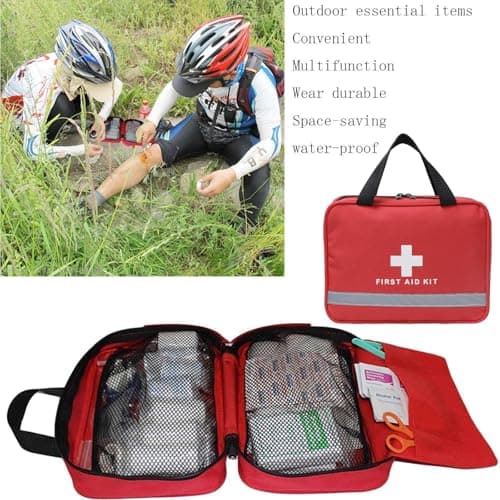 Aoutacc Nylon First Aid Empty Bag,Compact and Lightweight First Aid Kit Pouch with Reflective Strip for Emergency at Home, Office, Car, Outdoors, Boat, Camping, Hiking(Bag Only) — view 5