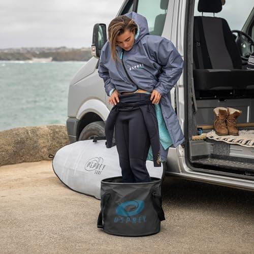 Osprey Wetsuit Changing Bucket, 50L Waterproof Collapsible Bucket with Carry Handles & Foam Base for Surfing, Swimming, Kayaking — view 2