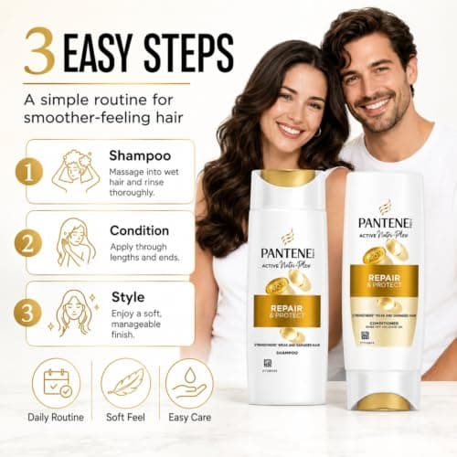 Pantene Pro-V Repair & Protect Shampoo and Conditioner Travel Set, 2 x 90ml Mini Hair Care Duo for Weak and Damaged Hair, Holiday and Travel Toiletries — view 2
