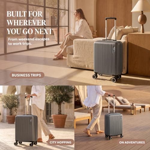 LUGG 15inch Vacay Suitcase ABS Luggage, Aluminium Trolley Handle, 360° Spinner Wheels, Water-Resistant & Durable Material - Airline Compatible (45 x 20 x 33cm) — view 4