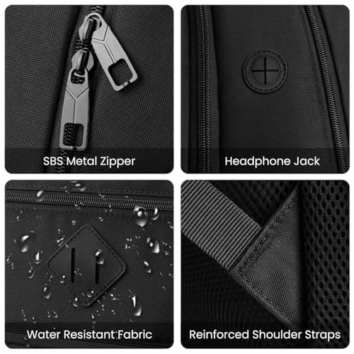 Paude Black Backpack,School Backpack for Teens Adults Laptop Bookbag for High School College Students Back Pack for Work — view 5