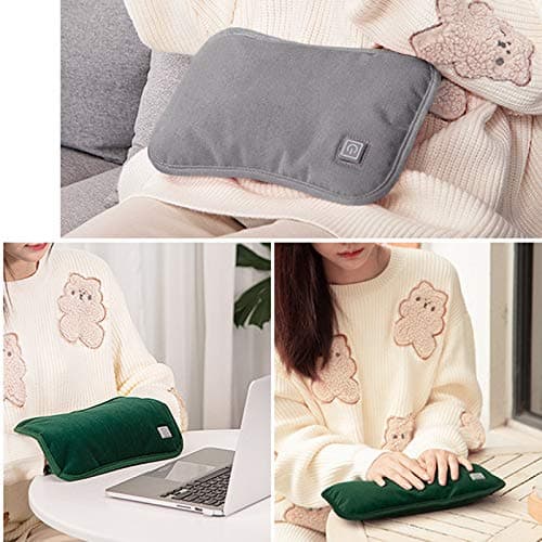 Foldable Electric Hot Water Bottle with Flannel Cover Winter USB Rechargeable Heat Bag Washable Cozy Soft Hand Warmer Travel Body Hand Foot Warming Bag Bed Warmer Hot Water Pouch for Pain Relief — view 5
