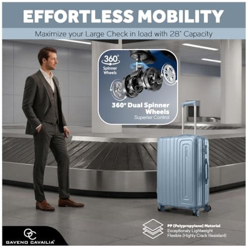GC GAVENO CAVAILIA Cabin Suitcase 3 Piece Luggage Set with 4 Spinner Wheels — view 5
