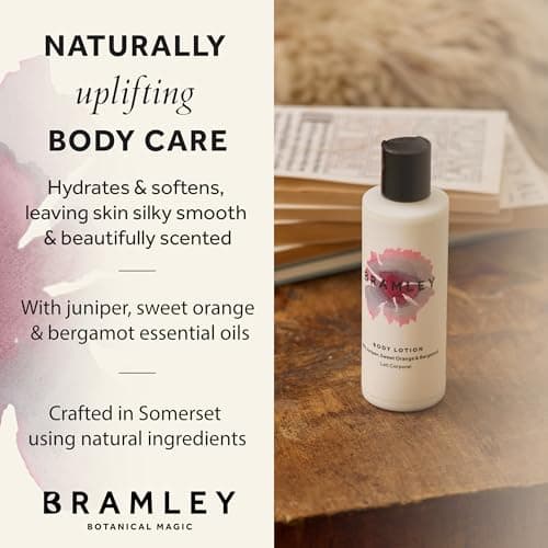 Bramley Body Lotion (100ml), Travel Size Body Moisturiser with Juniper, Sweet Orange & Bergamot Essential Oils, Natural Scented Cream That Nourishes & Softens, Vegan & Cruelty Free — view 2