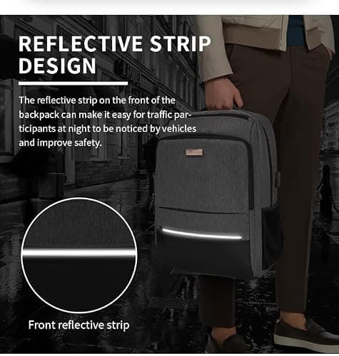 Flex Waterproof Business School Laptop backpack Cpllege Rucksack Men Women Fits 15.6'' Laptop Large Lightweight Travel Black Backpack Cabin Bag With USB Portal Padded Shoulder Straps Padded Back panel — view 6