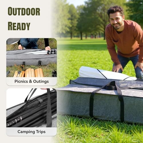 F Fityle Canopy Pole Bag Tripod Carrier Portable Heavy Duty Duffle Bag Tent Storage Pouch Waterproof Tent Pole Bags Replacement Rod Bags for Camping Travel Home Outdoor Activities,120 * 15cm — view 4