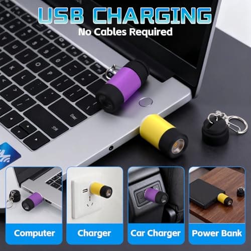 Kssvzz 7 Pack Mini LED Torch with Keyring, USB Rechargeable Torches — view 4