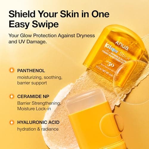 Anua Invisible Glow Sun Stick, SPF 50, UV Protection, 17.5g — view 3