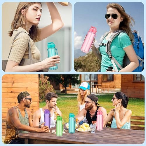 DHNDO 20 Pack Kids Water Bottles Bulk, 500ml Reusable Plastic Bottles — view 5