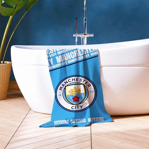 Character World Manchester City Towel | Super Soft Feel, Badge Football Club Design | Perfect for Home, Bath, Beach & Swimming Pool | One Size 75cm x 150cm | 100% Cotton — view 5