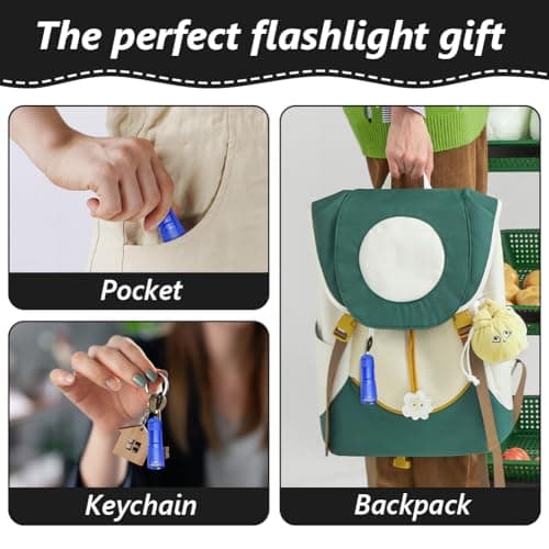 flintronic 5 Pack LED Small Torch, Small Pocket Flashlight with 9 LEDs, Aluminium Torches, with Lanyard, Super Bright, for Adult Camping Hiking Outdoor Gifts, Batteries Included — view 5