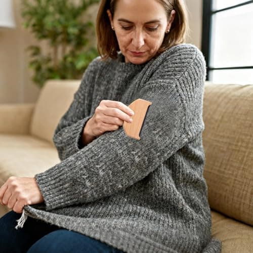Brown Cashmere Comb, Portable Manual Cleaning Tool, Sweater Against Lint, for Fabric, Coat, Pet Hair, Dirt Removal, Winter, Autumn, Home, Travel, Apartment, Student Dorm — view 2