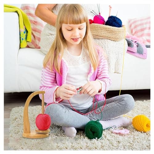 KARPIX Wool Unwinder, Magnetic Wool Ball Holder, Wool Holder Rotating, Yarn Holder, Wooden Yarn Spinner, Crochet for Knitting Lovers (A) — view 3