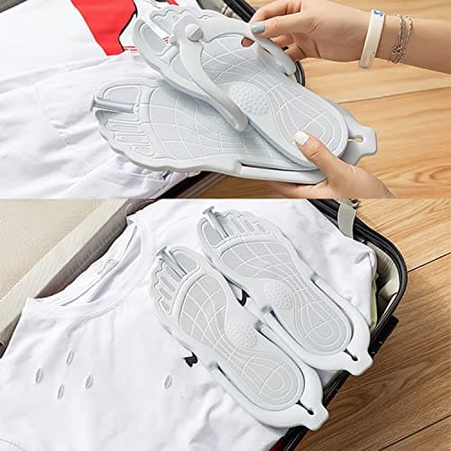 TETHY Portable Travel Detachable Non-Slip Flip Flops,Women's and Men's Flip Flops,Detachable Folding Slippers,Foldable Sandals,for Home Travel Beach Pool Bathroom (E,S) — view 5