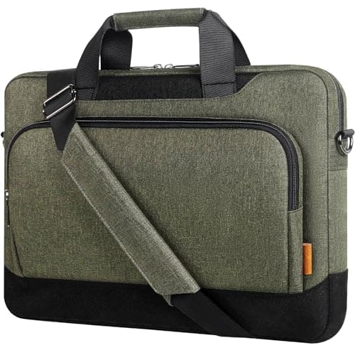 DOMISO 17-17.3 Inch Laptop Sleeve Business Briefcase Laptop Shoulder Bag Compatible with 17" Laptops/ 17.3" HP Pavilion 17/MSI GS73VR Stealth Pro/Dell/Acer/ASUS,Dark Green