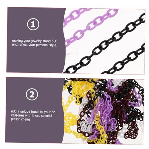 VALICLUD 10pcs Plastic Jewellery Chain Links for Eyeglasses, DIY Handmade Craft Supplies, Multi-Pack Accessory for Travel and Daily Use — view 3