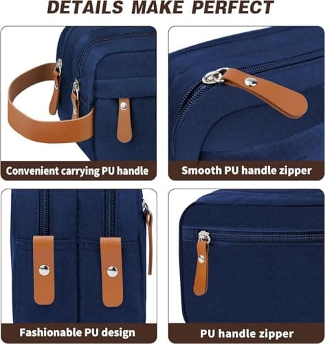 Toiletry Bag, Travel Hand-Held Make up Wash Bags, Portable Waterproof Toile-Try Kit, Bathroom Storage Case, Cosmetic Organizer for Travel, Camping — view 3