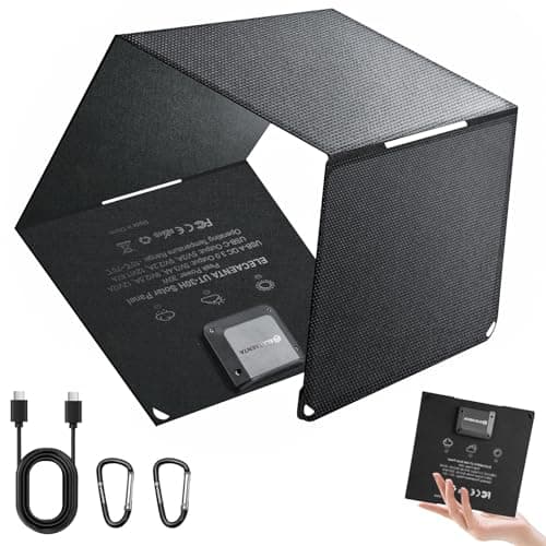 ELECAENTA 30W HPBC ETFE Foldable Solar Charger 2-Port Solar Panel, 0.5kg