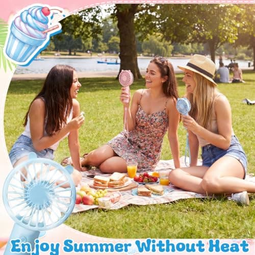 Weewooday 2 Pack Mini Handheld Portable Fan, USB Rechargeable — view 4