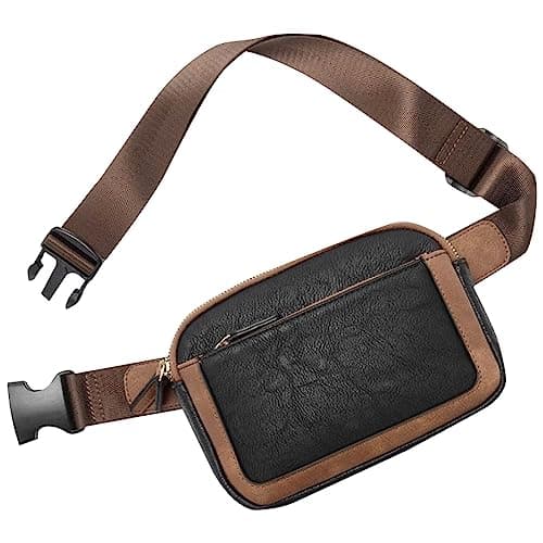 Belt Bag For Women Everywhere Crossbody Waist Bag Adjustable Strap Vegan Leather Women's Fanny Pack Women's Workout Shorts High Waist Pack (Bronze, One Size)