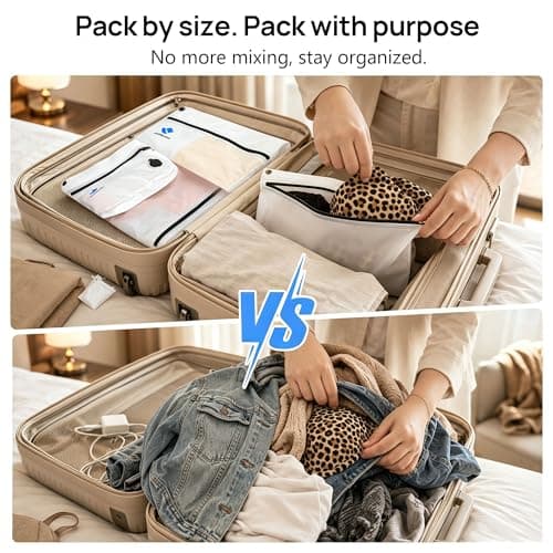 Zurligi Travel Vacuum Bags Kit with Pump, 3-Pack for Clothing & Underwear — view 2