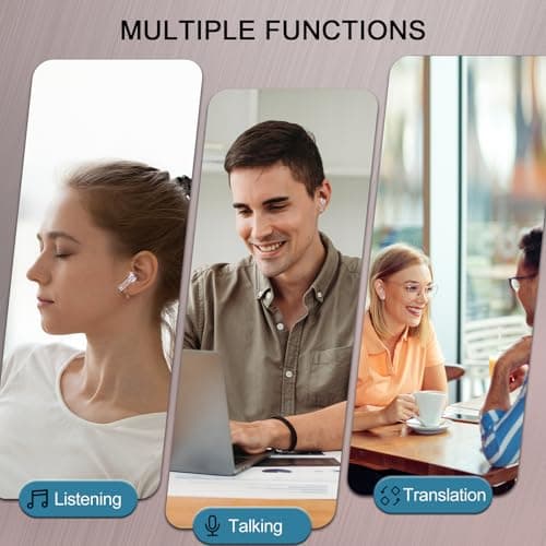 Conyat AI Language Translation Real Time, 3-in-1 Buletooth 5.4 Translator with 7 Translation Modes, 49H Playtime, 164 Languages Translator In Ear for Travel Business, Rose Gold — view 3