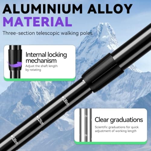 DOBESTS Telescopic Walking Poles 2 Pack, Hiking Poles 65-135 cm, Aluminum — view 4