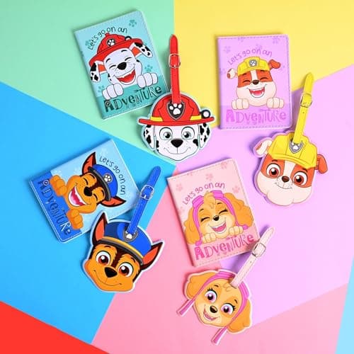 Paw Patrol - Passport & Luggage Tag - Chase - PU Leather Travel Wallet & Detachable Suitcase Labels for Kids, Children, Boys & Girls. Official Licensed Paramount Paw Patrol Merchandise. — view 3