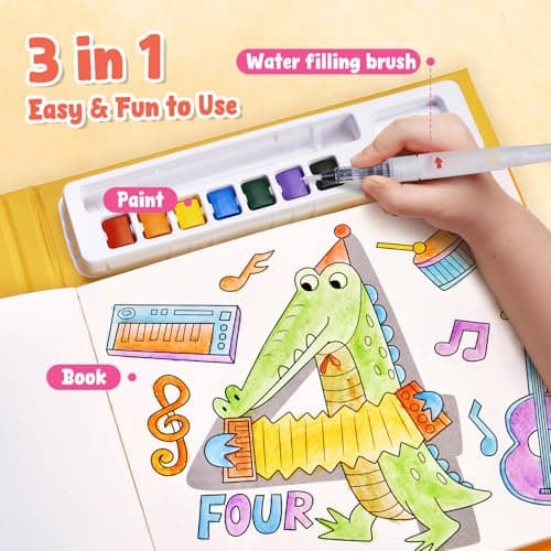 JoyCat Paint with Water Coloring Books for Toddlers (Light Yellow) — view 3