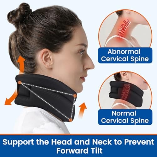 Willcom Neck Support Collar-Foam Cervical Collar, Soft Neck Brace for Pain, Torticollis, Cervicorrect and Posture Corrector- Can Be Used During Sleep, Travel and Rest (Black, Medium, 11.5-14 Inch) — view 3