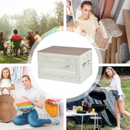 Outdoor Camping Folding Box 50L Foldable Lid Wooden Cutting Board — view 4