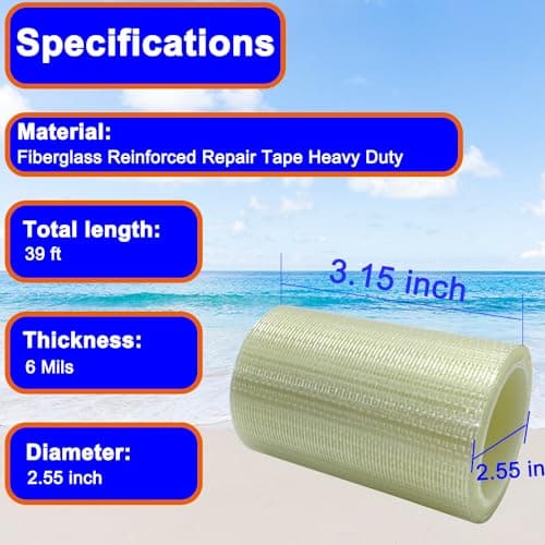 KAIHENG 39FT RV Awning Repair Tape, Canvas Patch Kit, Tent Sail Tape, Outdoor Waterproof Repair Tape, for Boat Covers, Canopy, Tear, Tarp, Tent Repair — view 2