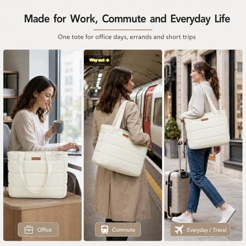 DEFAHN Laptop Tote Bag for Women 15.6 Inch Work Shoulder Bag — view 5