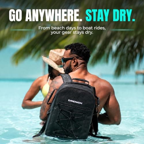 Drench 100% Waterproof Backpack 25L | Fully Submersible IPX8 Dry Bag Rucksack | Airtight Waterproof Zip | Floating Travel Backpack Fits 16 Inch Laptop | Gear Loop System for Fishing Kayaking Boating — view 4