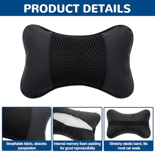 2 Pcs Car Headrest Pillow,Neck Support Pillow for Driving,Car Head Cushion — view 4