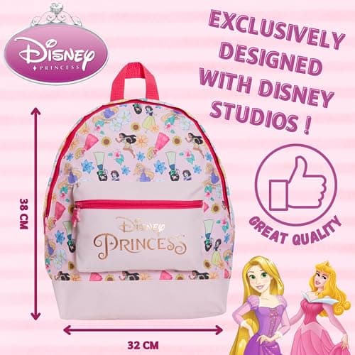 Disney Princess Backpack For Girls School Bag Large Premium Pink Rose Gold Travel Lunch Rucksack — view 5