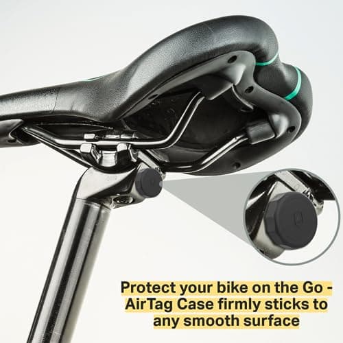 [4 Pack] IP68 Waterproof AirTag Case | Holder with Ultra Adhesive Sticker | AirTag Sticker Mount for Bike Remote Drone Car Luggage Hidden - Black — view 2