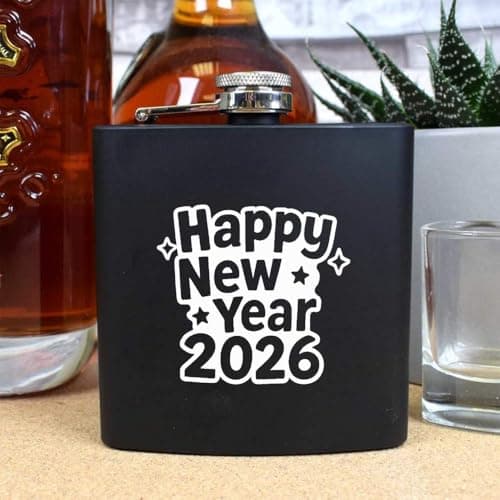 Azeeda 'Happy New Year 2026' Pocket Hip Flask - 6oz (HP00040740) — view 2
