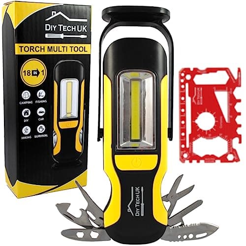 DIY TECH UK - 18 in 1 Torch Multi Tool Gifts for Men - 300 Meter Beam