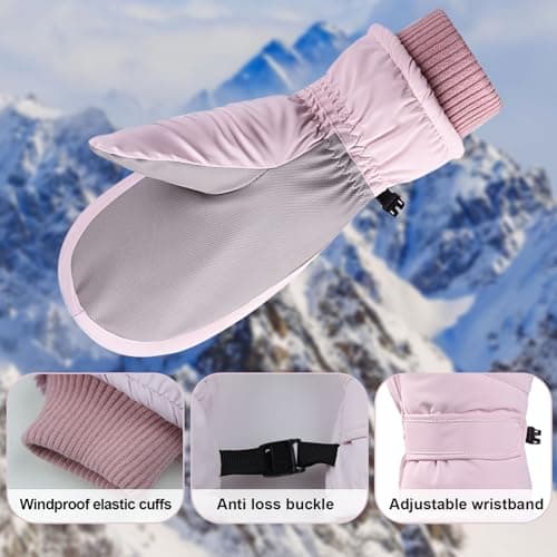 Feelorna Women Ski Gloves, Waterproof Touchscreen Ski Mittens Soft Winter Thermal Mittens with Plush Windproof Anti-slip Snow Gloves for Skiing Running Hiking Outdoor Sports — view 4