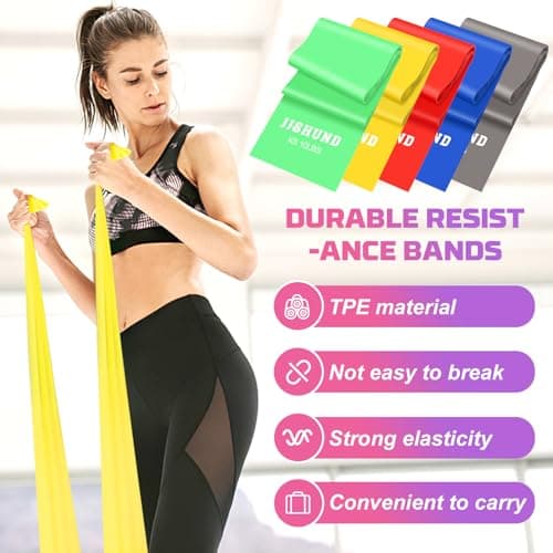 5-Pack Resistance Bands Set, 150 cm Exercise Bands for Yoga Fitness — view 3