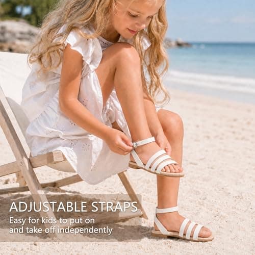 MIXIN Girls Sandals Flat Sandals summer shoes White 13 — view 2
