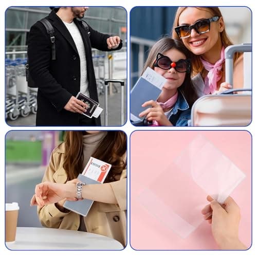 Pack of 4 | UK Passport Covers Transparent, Protective Passport Holders, Clear Plastic PVC Passport Case with 2 Slots, UK Passport Cover Water & Dust Proof, Anti Scratches — view 4