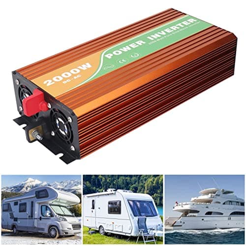 2000W Pure Sine Wave Power Inverter Output Voltage Converter Power Transformer for Car RV Overload Under Voltage Protection Aluminium Alloy Shell Intelligent Cooling Fan (DC12V) — view 6