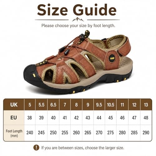 Hixingo Men's Sandals Closed Toe Wide Fit Size 5-13 UK, Leather Sandals for Men Summer Beach Slippers with Adjustable Drawstring Lightweight Non-Slip Sole for Walking Holiday (Blue,8) — view 4
