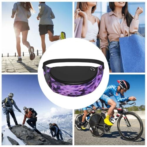 Lavender Bouquet Bum Bag Waist Fanny Pack,Adjustable Waist Bag for Women Men — view 4