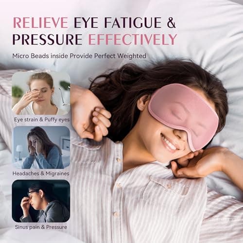 Facemoon Blackout Eye Mask 2 Pack - 3D Weighted Sleep Masks for Women Men — view 3