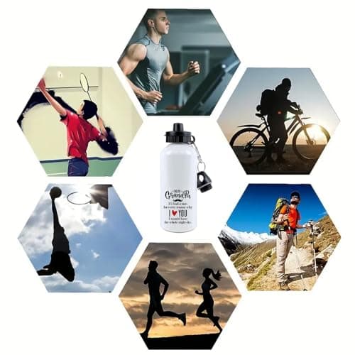 Dear Grandpa, If I Had a Star, Gift For Grandpa, 500 ml Aluminium Water Bottle. — view 6