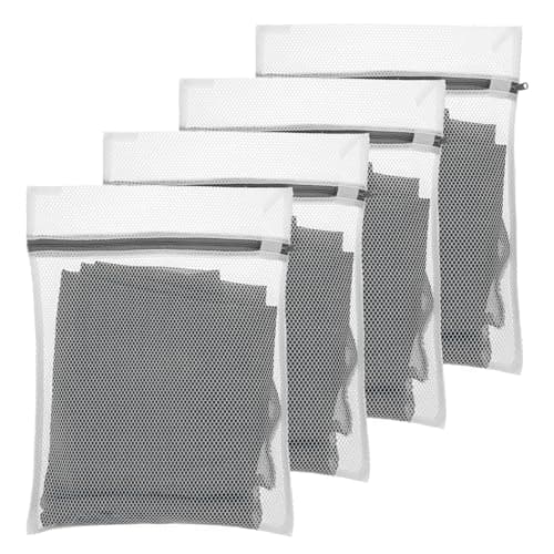 4Pcs Small Mesh Laundry Bags Delicates Washing Bag for Laundry Bags with Zips Mini 30x20cm Durable Nets Bag for Washing Machine Lingerie Underwear Socks Bra Baby Clothes Travel 11.8 x 7.87 Inches