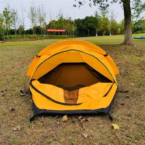 Niceminiwall Ultralight 690g Backpacking Tent for Person – Compact 220 x 90 x 50cm Waterproof & Windproof Camping Shelter with Aluminum Poles, Polyester/Ox(YELLOW)